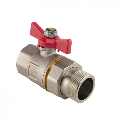 Кран шаровой с американкой латунный РВ-РН (бабочка) MVI серия Premium_1