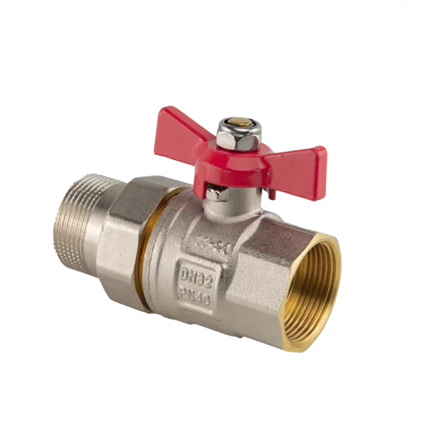 Кран шаровой с американкой латунный РВ-РН (бабочка) MVI серия Premium_2