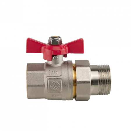 Кран шаровой с американкой латунный РВ-РН (бабочка) MVI серия Premium_3